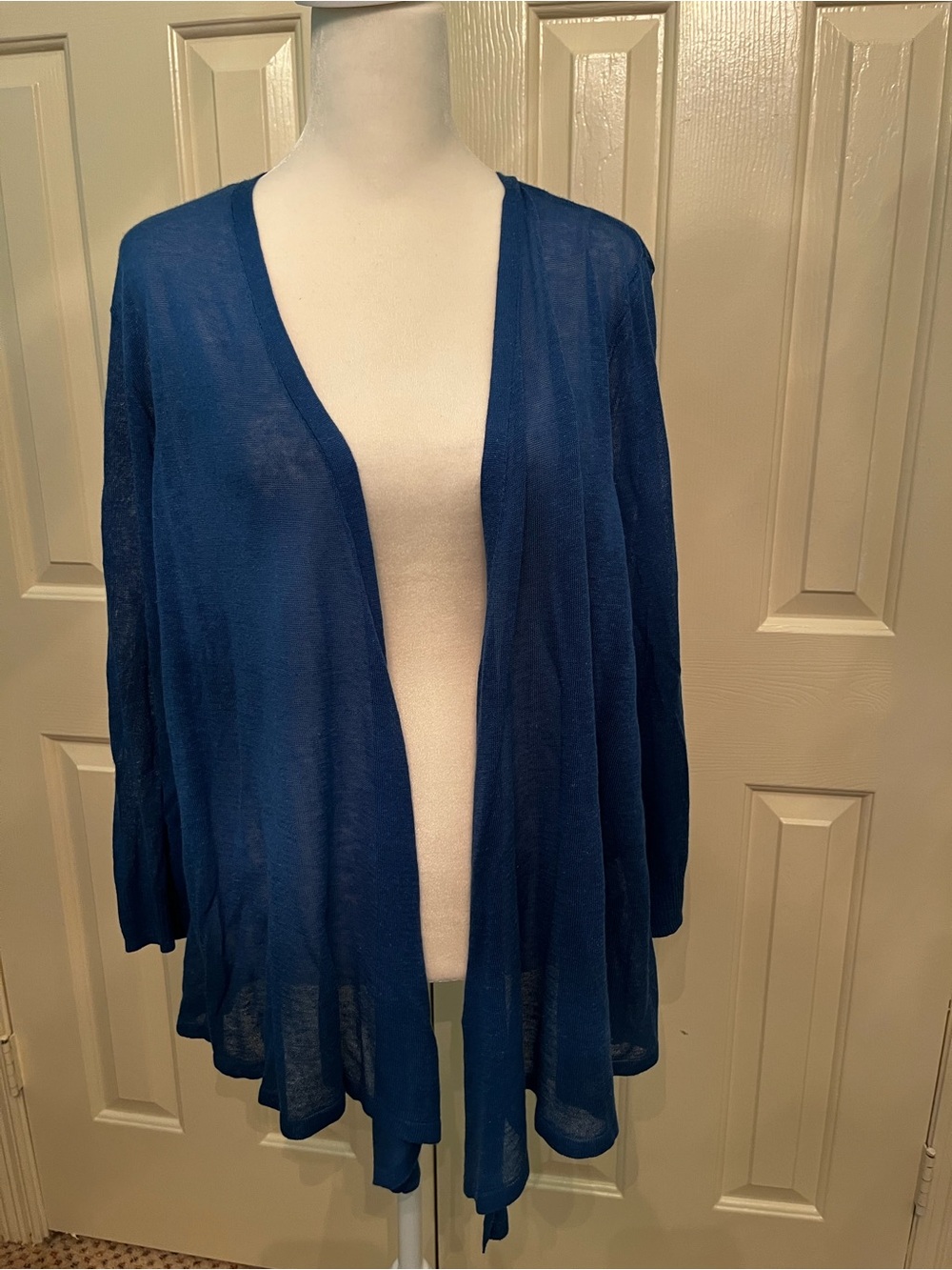 Chico's Navy Open-Front Lightweight Cardigan